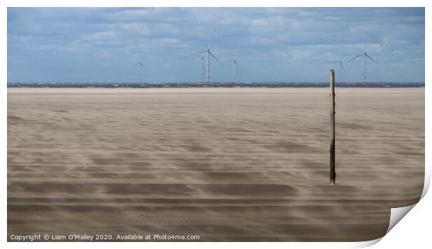 Meols Shifting Sands Print by Liam Neon
