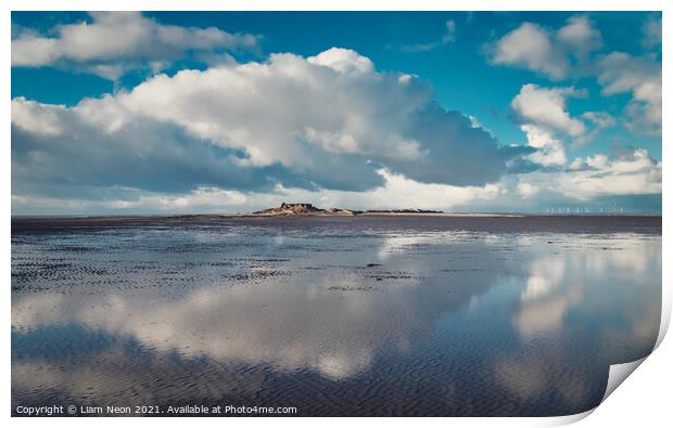 Reflections of Hilbre Print by Liam Neon