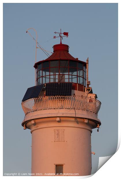 Golden New Brighton Lighthouse Print by Liam Neon