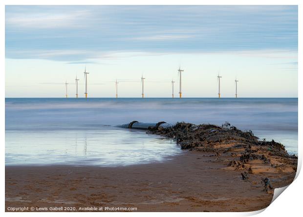 Teesside Wind Farm, Redcar Print by Lewis Gabell