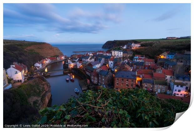 Evening Light at Staithes Print by Lewis Gabell