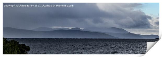 Islands in the rain panoramic Print by Aimie Burley