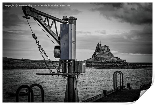 Holy Island Boat crane  Print by Aimie Burley