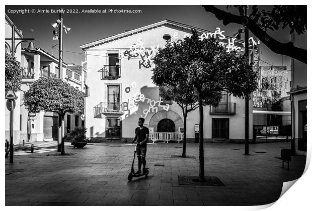 Town hall in black & white Print by Aimie Burley