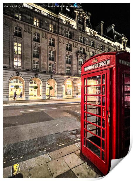 Iconic Red Phone Box at The Ritz Print by Aimie Burley