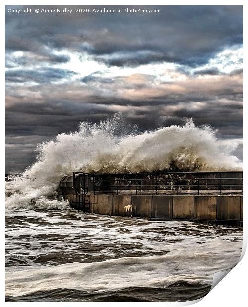 Seaton Sluice in the Storm Print by Aimie Burley
