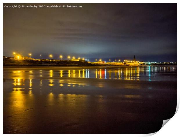 Tynemouth by Night Print by Aimie Burley