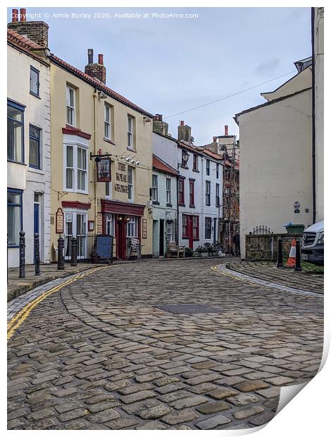 Cobbled Street in Staithes  Print by Aimie Burley