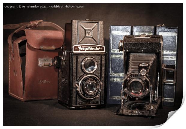 A couple of old cameras  Print by Aimie Burley
