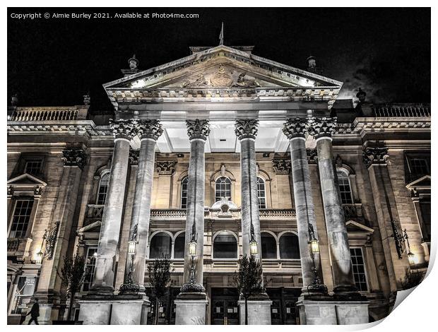 Newcastle's Theatre Royal at night Print by Aimie Burley