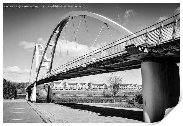 Black and white bridge Print by Aimie Burley