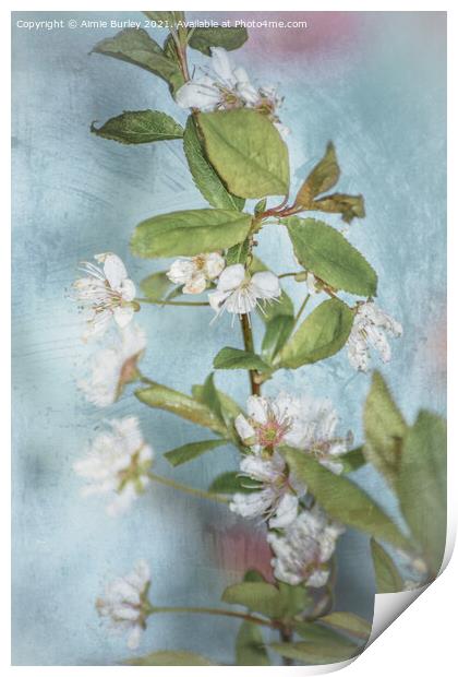 White blossom Print by Aimie Burley