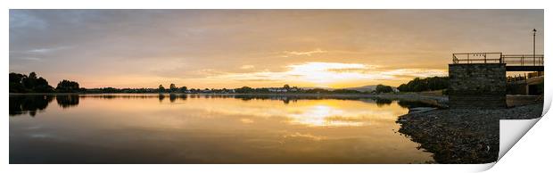 Hollingworth lake sunset pano Print by Alexander Brown