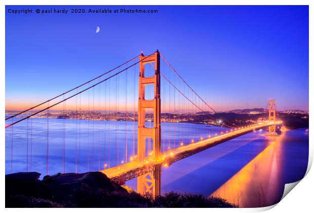 Sunrise over the golden gate bridge San Francisco  Print by conceptual images