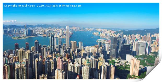 Hong Kong and Victoria Harbour from Victoria peak Print by conceptual images
