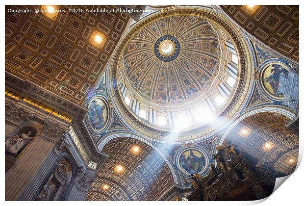 The interior of the Dome of St Peter`s Basilica.  Print by conceptual images