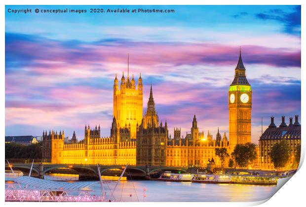 Big ben and the Houses of Parliament  Print by conceptual images