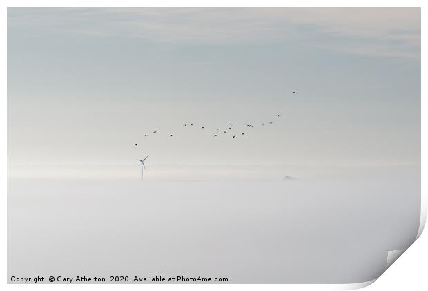 Foggy landscape, Mynachlog-ddu, Pembrokeshire Print by Gary Atherton