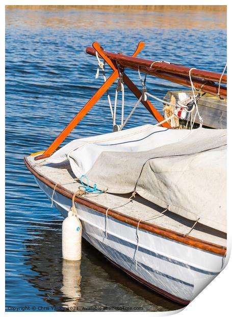 Norfolk Broads Boat Print by Chris Yaxley