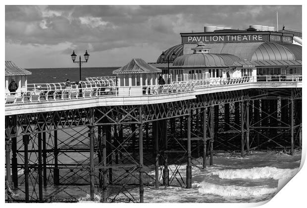 The Pavilion Theater in the seaside town of Cromer in black and white Print by Chris Yaxley
