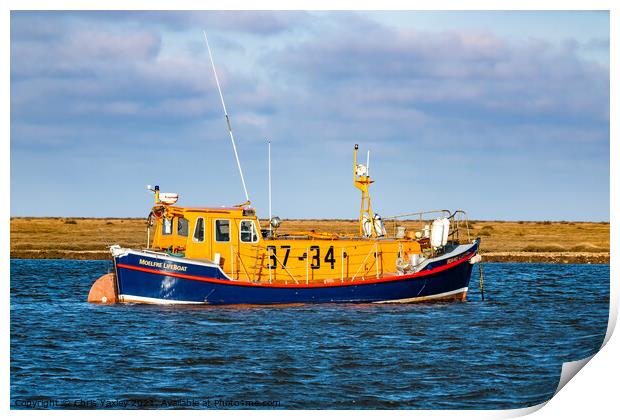 The Port of Wells RNLI lifeboat  Print by Chris Yaxley