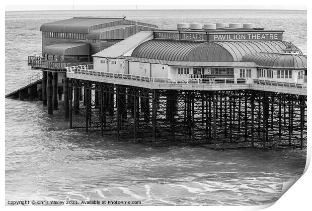 Pavilion Theatre and Lifeboat station, Cromer Pier Print by Chris Yaxley