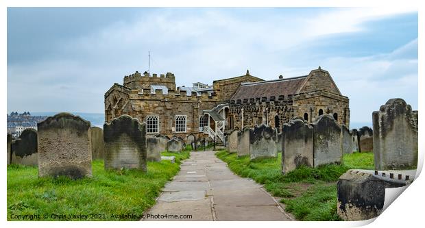 St Mary's Church in Whitby, North Yorkshire Print by Chris Yaxley