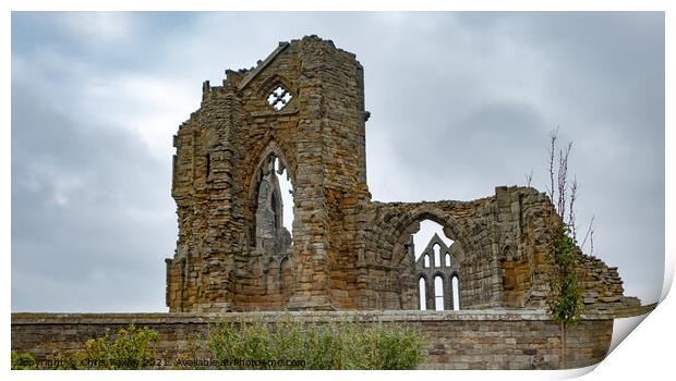 Chapel ruins, Whitby Print by Chris Yaxley