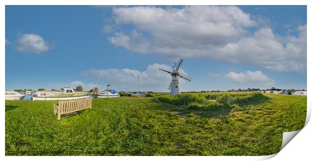 A full 360 panorama of Thurne Mouth, Norfolk Broads Print by Chris Yaxley