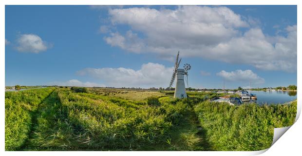A full 360 panorama of Thurne Mouth, Norfolk Broads Print by Chris Yaxley