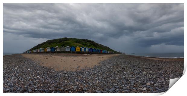 Full 360 panorama of Cromer Beach huts, Norfolk coast Print by Chris Yaxley
