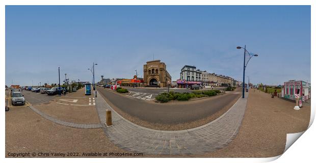 360 panorama of Great Yarmouth seafront, Norfolk Print by Chris Yaxley