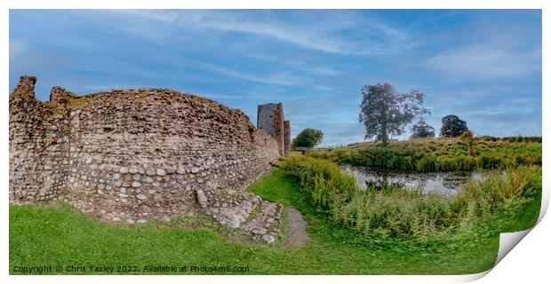 360 panorama of Baconsthorpe Castle, Norfolk Print by Chris Yaxley