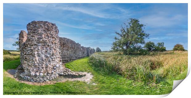 360 panorama of Baconsthorpe Castle, Norfolk Print by Chris Yaxley