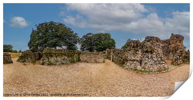 360 panorama of North Elmham Chapel, Norfolk Print by Chris Yaxley