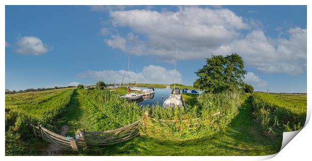 360 panorama captured along the River Thurne Print by Chris Yaxley