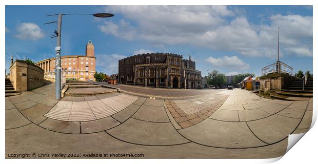 360 panorama captured in the Memorial Garden in the city of Norwich Print by Chris Yaxley