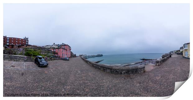 360 panorama of the promenade in the seaside town of Cromer Print by Chris Yaxley