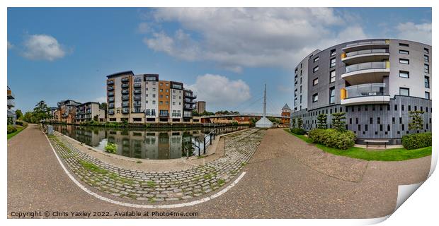 360 panorama captured along the bank of the River Wensum, Norwich Print by Chris Yaxley