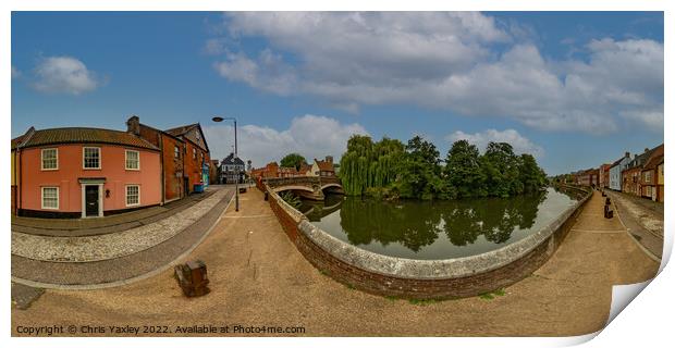 360 panorama of Quayside in the Norwich Print by Chris Yaxley