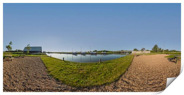 360 panorama captured on the bank of the River Thurne in Potter Heigham, Norfolk Broads Print by Chris Yaxley