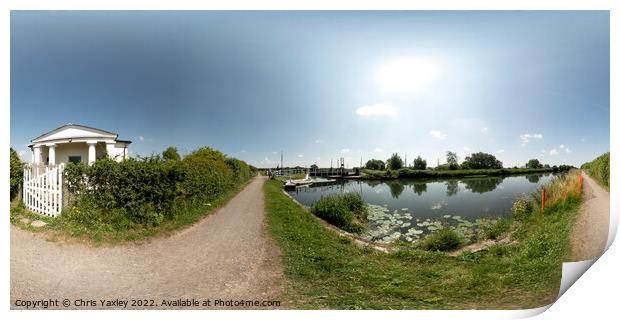 360 panorama captured along the Gloucester and Sharpness canal Print by Chris Yaxley