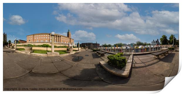 360 panorama captured in the Memorial Garden, Norwich Print by Chris Yaxley