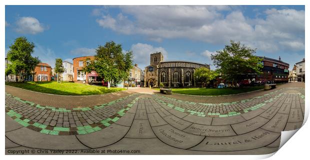 360 panorama captured at St Gregory’s Church, Norwich Print by Chris Yaxley