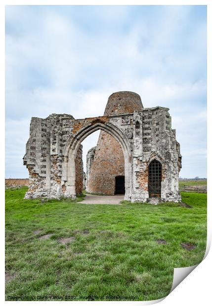 St Benet's Abbey, Norfolk Broads Print by Chris Yaxley