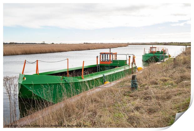 Boats on the Bure, Acle Print by Chris Yaxley