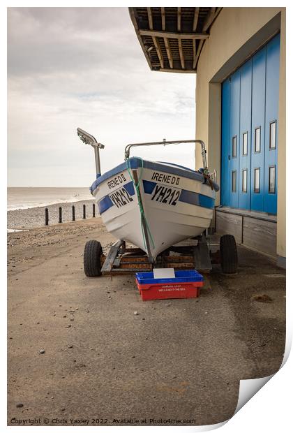Cromer fishing boat, Norfolk Coast Print by Chris Yaxley