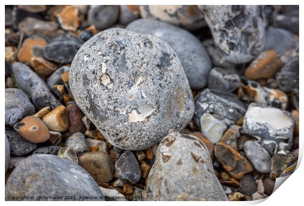 Seaside stones Print by Chris Yaxley