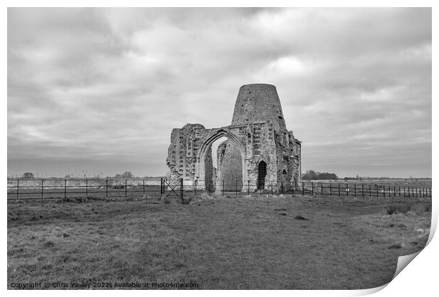 St Benet’s Abbey, Norfolk Print by Chris Yaxley