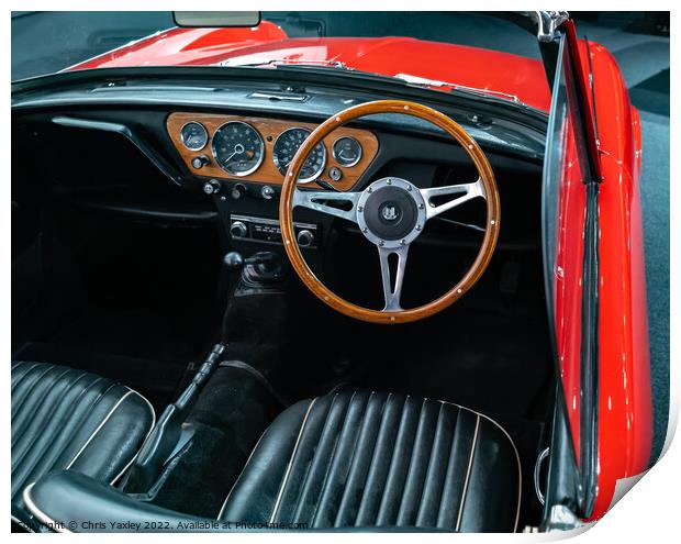 Classic car interior Print by Chris Yaxley